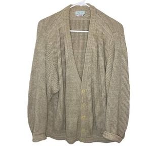Vintage 90s Benetton Knit Oversized Cardigan Sweater Oatmeal